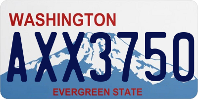 WA license plate AXX3750