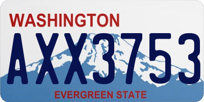 WA license plate AXX3753