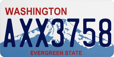 WA license plate AXX3758
