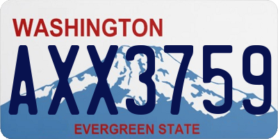 WA license plate AXX3759