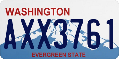WA license plate AXX3761