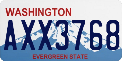 WA license plate AXX3768