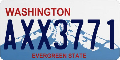 WA license plate AXX3771