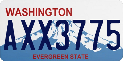 WA license plate AXX3775