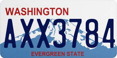 WA license plate AXX3784