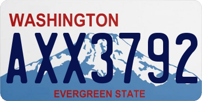 WA license plate AXX3792