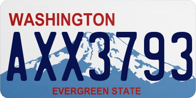 WA license plate AXX3793