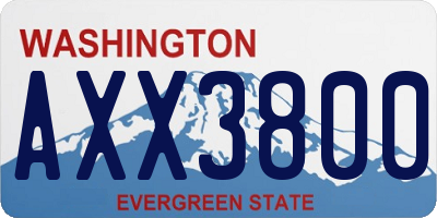 WA license plate AXX3800