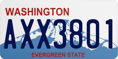 WA license plate AXX3801