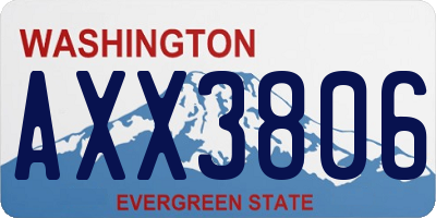 WA license plate AXX3806