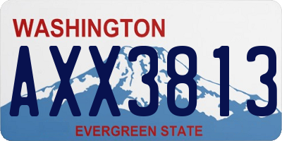 WA license plate AXX3813