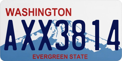 WA license plate AXX3814