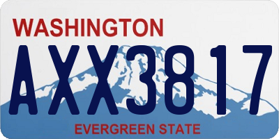 WA license plate AXX3817