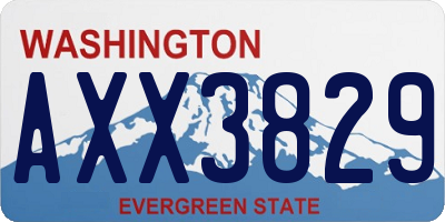WA license plate AXX3829