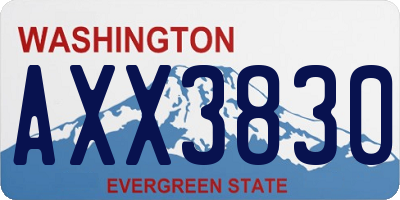 WA license plate AXX3830