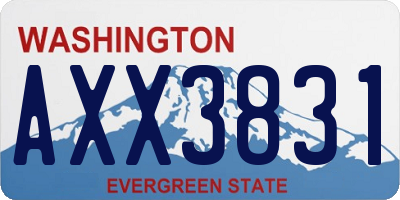 WA license plate AXX3831