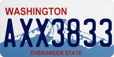 WA license plate AXX3833