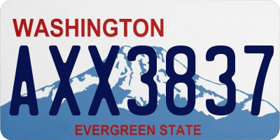 WA license plate AXX3837