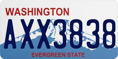 WA license plate AXX3838