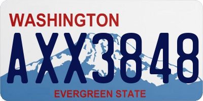 WA license plate AXX3848