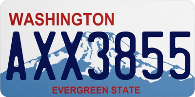 WA license plate AXX3855
