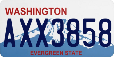 WA license plate AXX3858