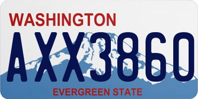 WA license plate AXX3860