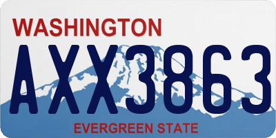 WA license plate AXX3863