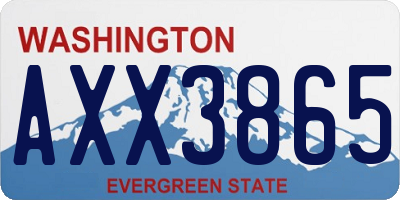 WA license plate AXX3865