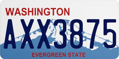 WA license plate AXX3875