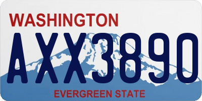 WA license plate AXX3890