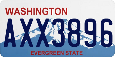 WA license plate AXX3896