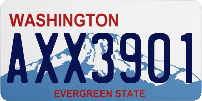 WA license plate AXX3901