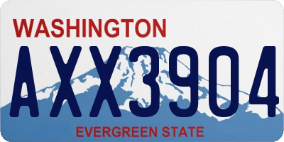 WA license plate AXX3904