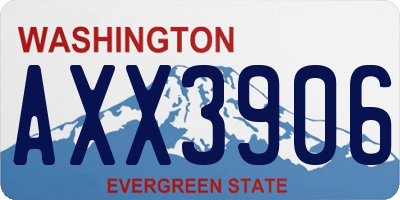 WA license plate AXX3906
