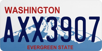 WA license plate AXX3907