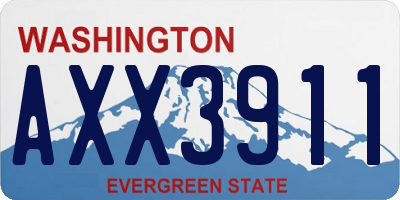 WA license plate AXX3911