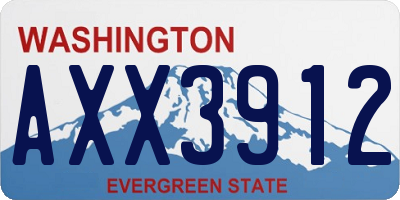 WA license plate AXX3912