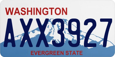 WA license plate AXX3927