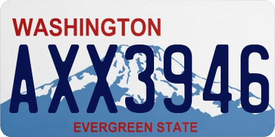 WA license plate AXX3946