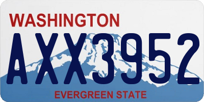 WA license plate AXX3952