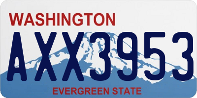 WA license plate AXX3953