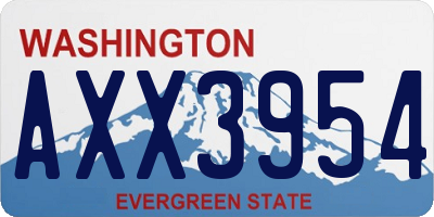 WA license plate AXX3954