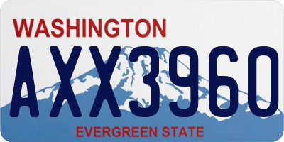 WA license plate AXX3960
