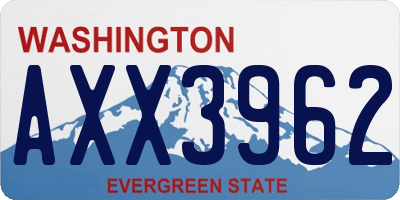 WA license plate AXX3962