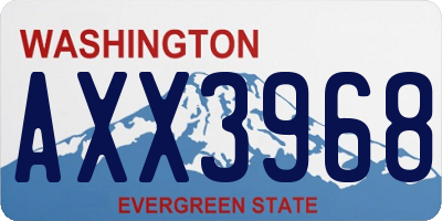 WA license plate AXX3968