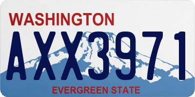 WA license plate AXX3971