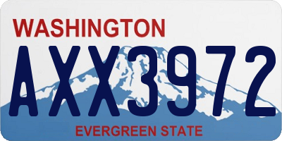 WA license plate AXX3972