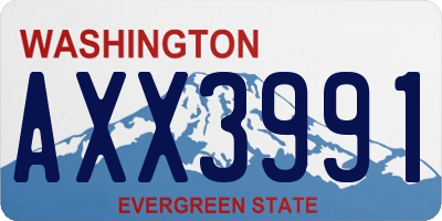 WA license plate AXX3991