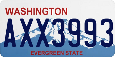 WA license plate AXX3993
